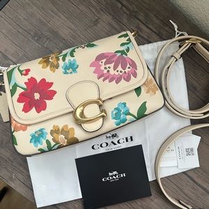 Coach Soft Tabby Shoulder Bag With Floral Bouquet Print